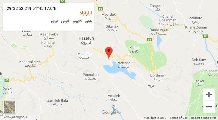 روستای ایازآباد بر روی نقشه