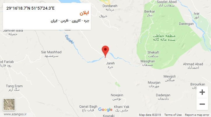 روستای ایلان بر روی نقشه