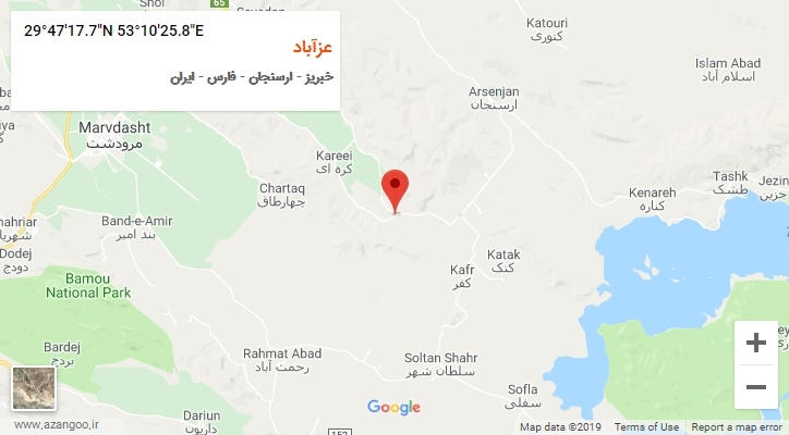 روستای عزآباد بر روی نقشه