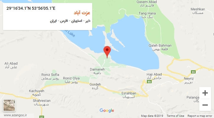 روستای عزت آباد بر روی نقشه