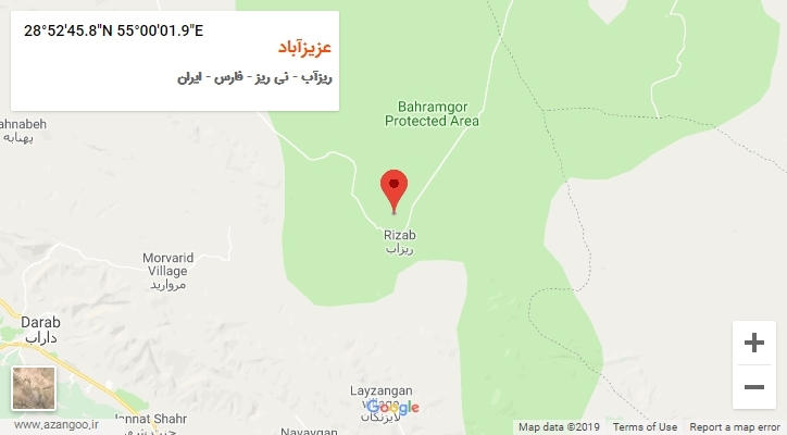 روستای عزیزآباد بر روی نقشه