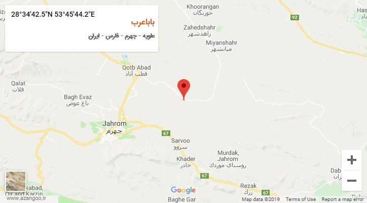 روستای باباعرب بر روی نقشه