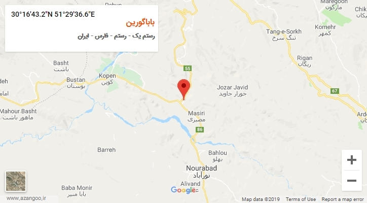 روستای باباگورین بر روی نقشه