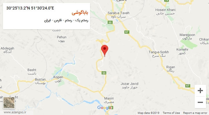 روستای باباگوشی بر روی نقشه