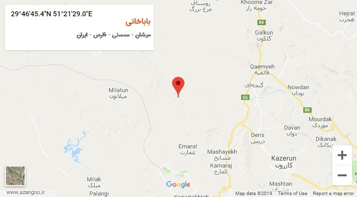 روستای باباخانی بر روی نقشه