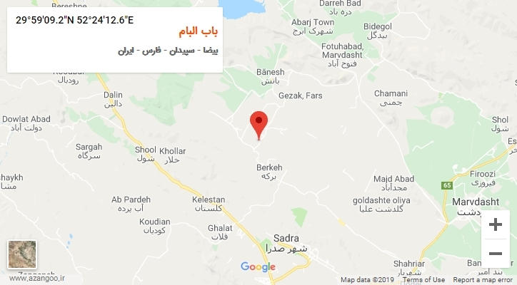 روستای باب البام بر روی نقشه