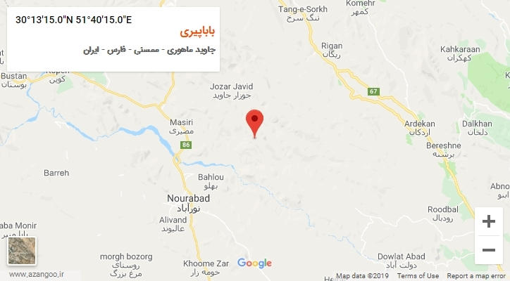 روستای باباپیری بر روی نقشه