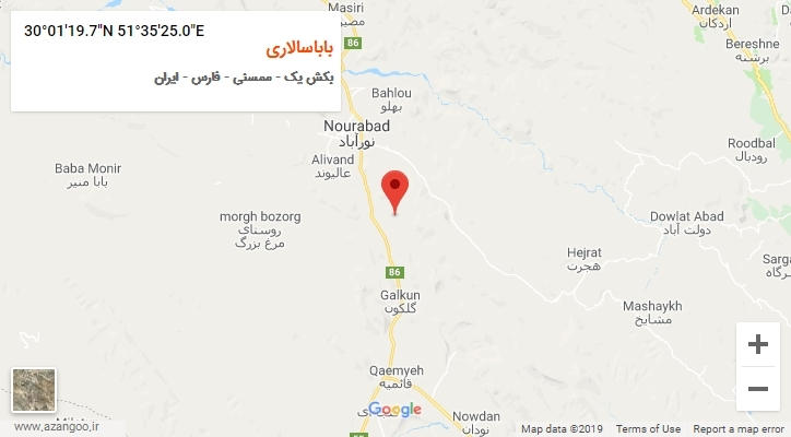 روستای باباسالاری بر روی نقشه