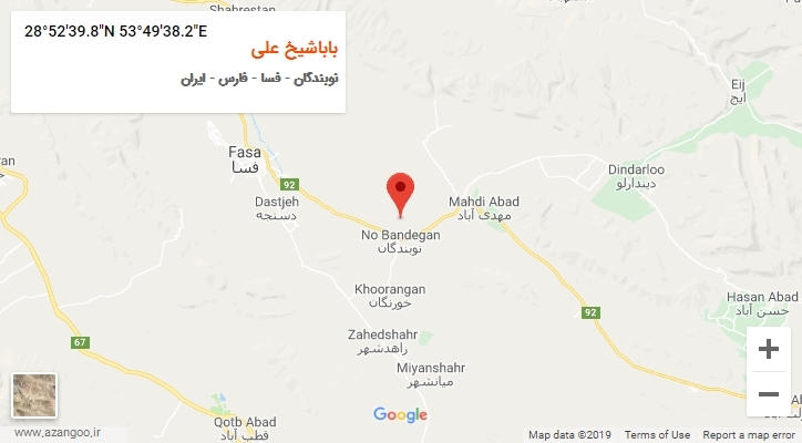 روستای باباشیخ علی بر روی نقشه