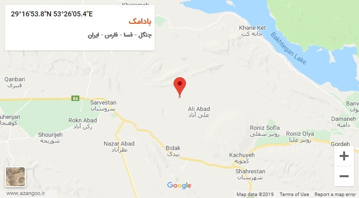 روستای بادامک بر روی نقشه