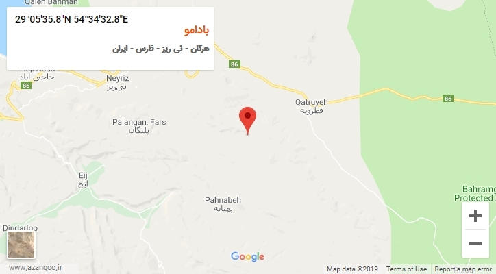 روستای بادامو بر روی نقشه