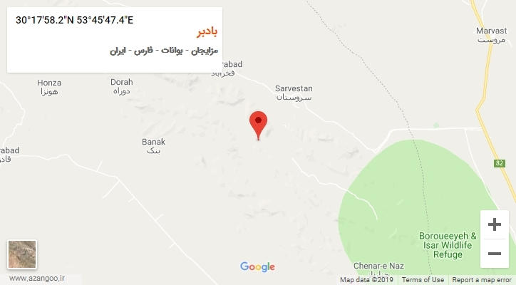 روستای بادبر بر روی نقشه