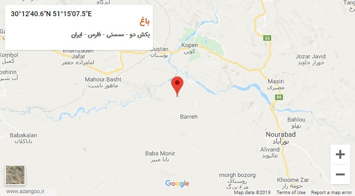 روستای باغ بر روی نقشه