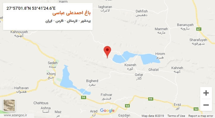 روستای باغ احمدعلی عباسی بر روی نقشه