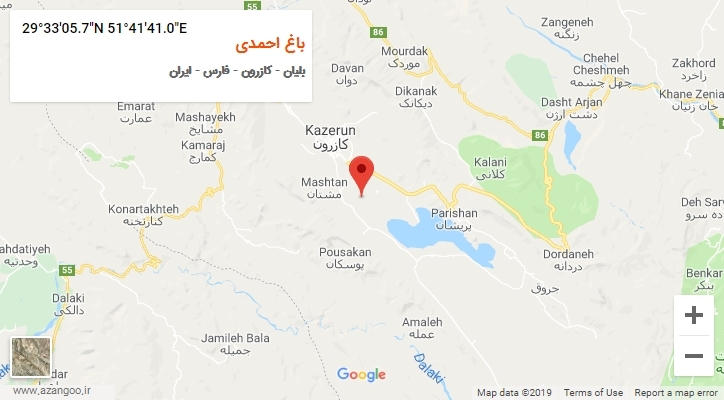 روستای باغ احمدی بر روی نقشه