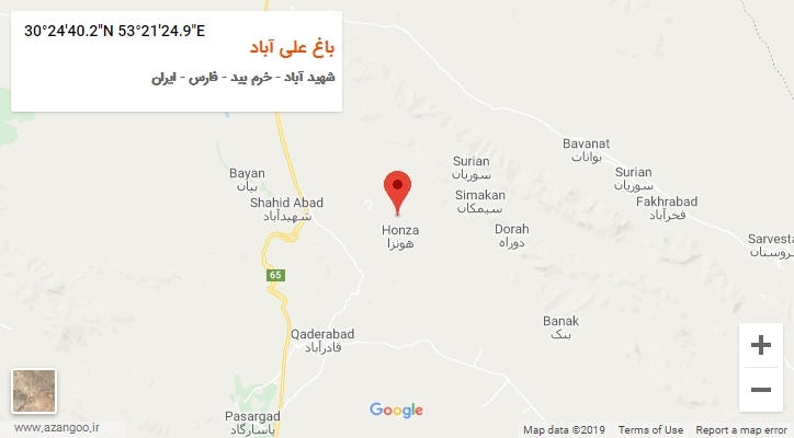 روستای باغ علی آباد بر روی نقشه