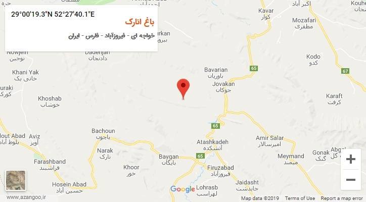 روستای باغ انارک بر روی نقشه