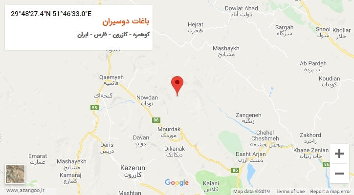 روستای باغات دوسیران بر روی نقشه