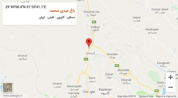 روستای باغ عیدی محمد بر روی نقشه