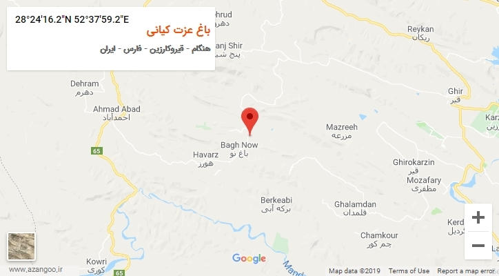 روستای باغ عزت کیانی بر روی نقشه