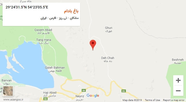 روستای باغ بادام بر روی نقشه