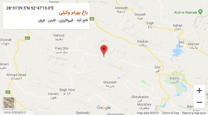 روستای باغ بهرام وکیلی بر روی نقشه