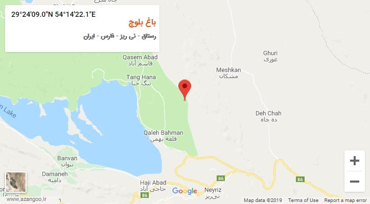 روستای باغ بلوچ بر روی نقشه