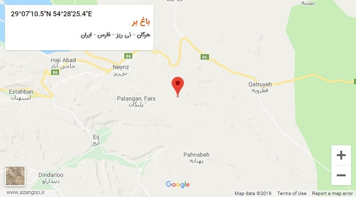 روستای باغ بر بر روی نقشه