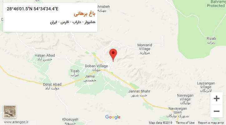 روستای باغ برهانی بر روی نقشه