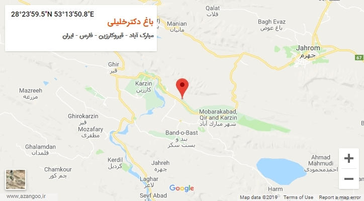 روستای باغ دکترخلیلی بر روی نقشه