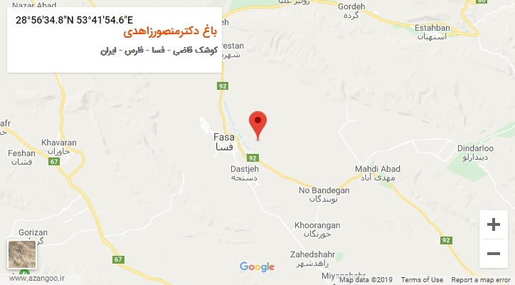 روستای باغ دکترمنصورزاهدی بر روی نقشه