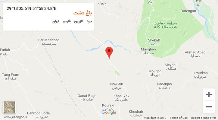 روستای باغ دشت بر روی نقشه