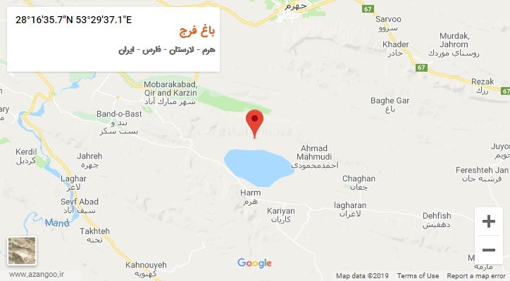 روستای باغ فرج بر روی نقشه