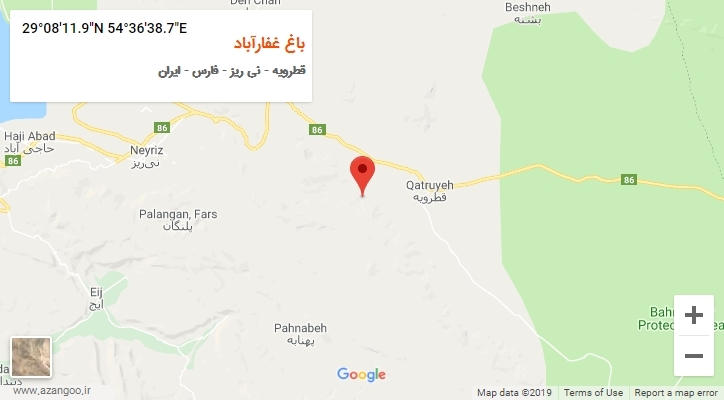 روستای باغ غفارآباد بر روی نقشه