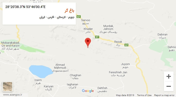 روستای باغ گر بر روی نقشه