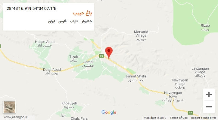 روستای باغ حبیب بر روی نقشه