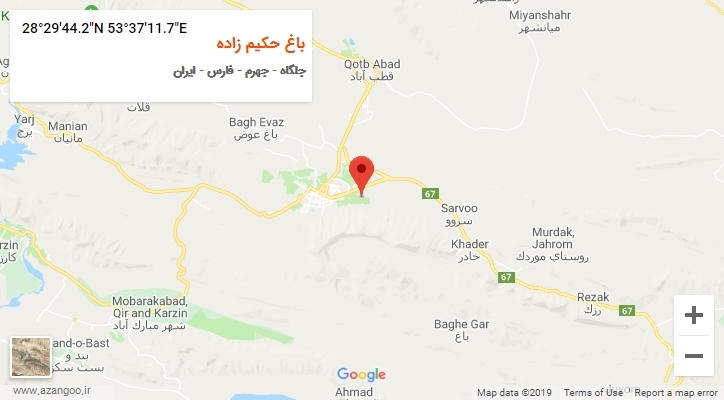 روستای باغ حکیم زاده بر روی نقشه