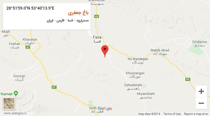 روستای باغ جعفری بر روی نقشه