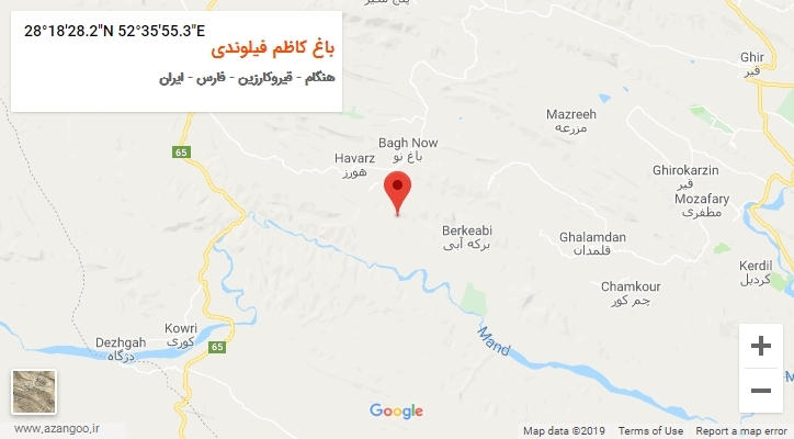 روستای باغ کاظم فیلوندی بر روی نقشه