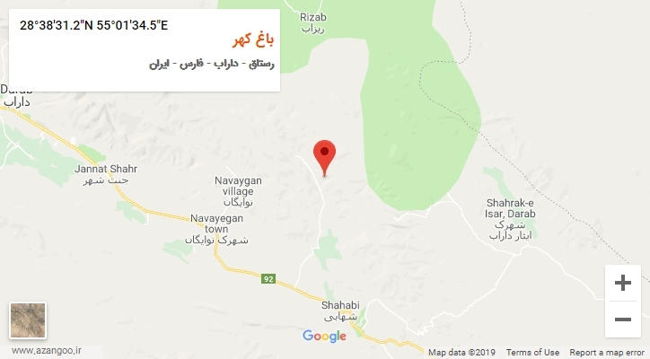 روستای باغ کهر بر روی نقشه