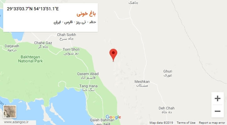 روستای باغ خونی بر روی نقشه