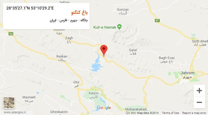 روستای باغ کنگنو بر روی نقشه