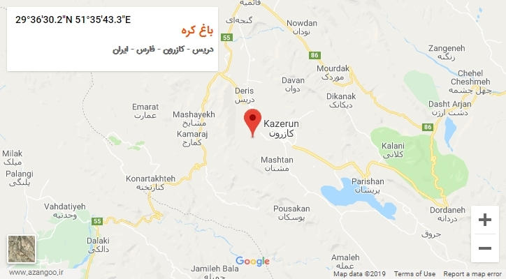 روستای باغ کره بر روی نقشه