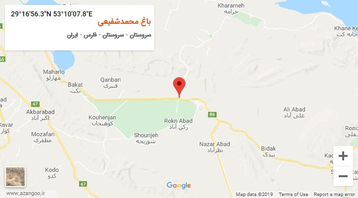 روستای باغ محمدشفیعی بر روی نقشه