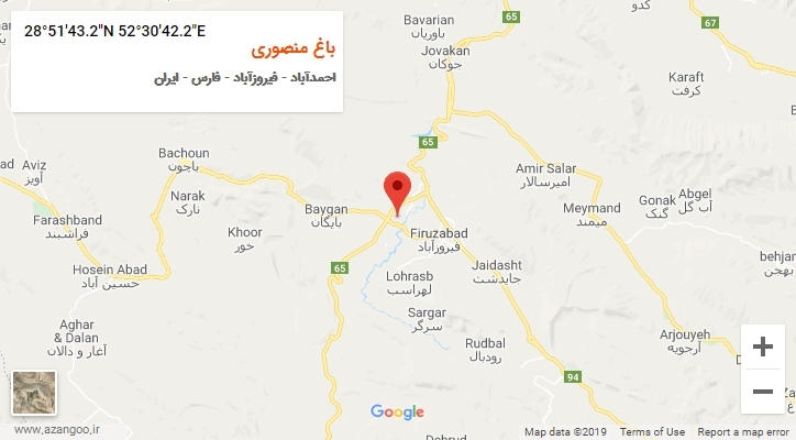 روستای باغ منصوری بر روی نقشه