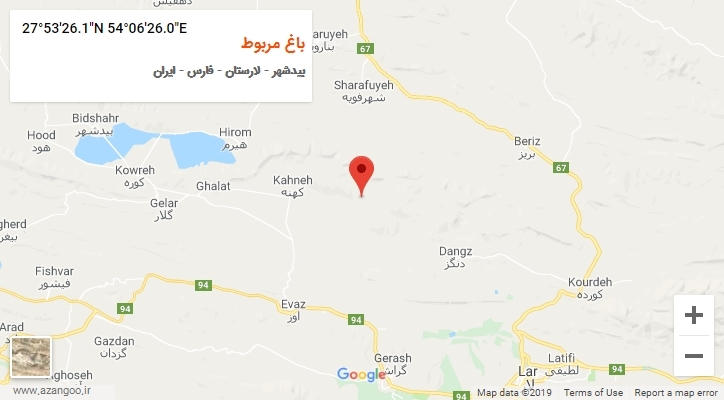 روستای باغ مربوط بر روی نقشه
