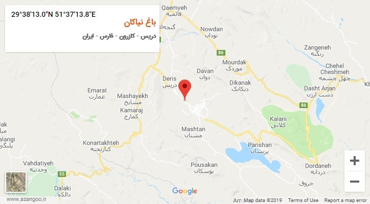 روستای باغ نیاکان بر روی نقشه