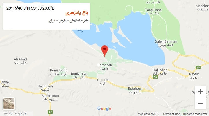 روستای باغ پادزهری بر روی نقشه