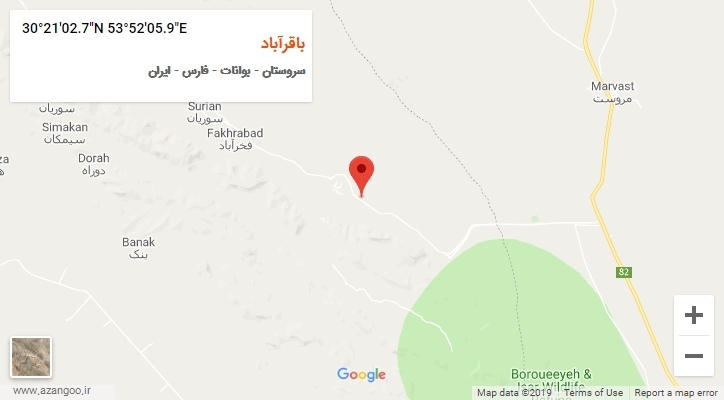روستای باقرآباد بر روی نقشه