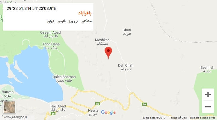 روستای باقرآباد بر روی نقشه